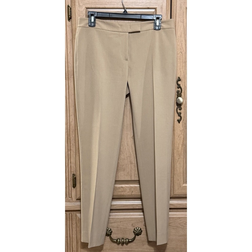 Anne Klein Dress Pants Trouser Women's Size 4 Beige Brown Mid Rise Work Career